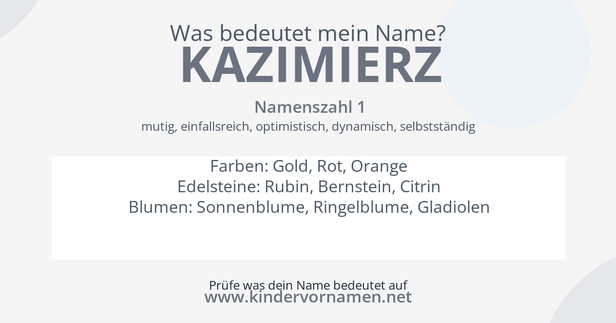 Was bedeutet der Name Kazimierz?