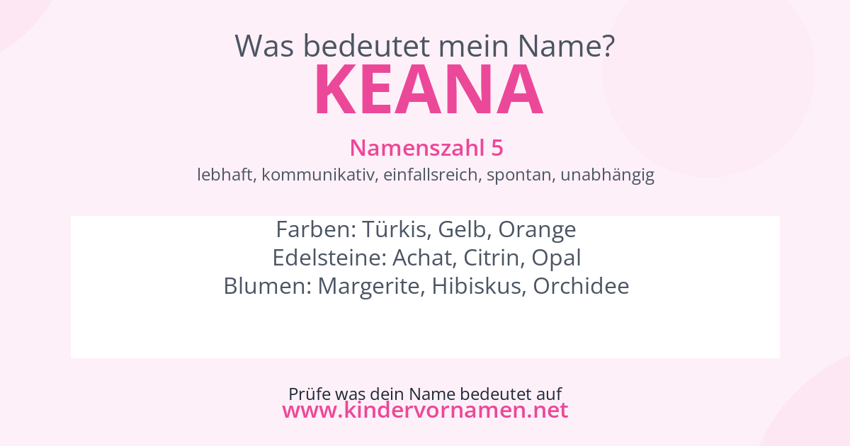 Was bedeutet der Name Keana?
