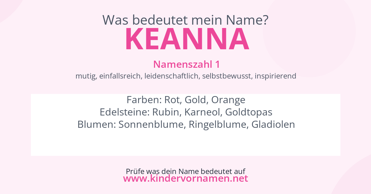 Was bedeutet der Name Keanna?