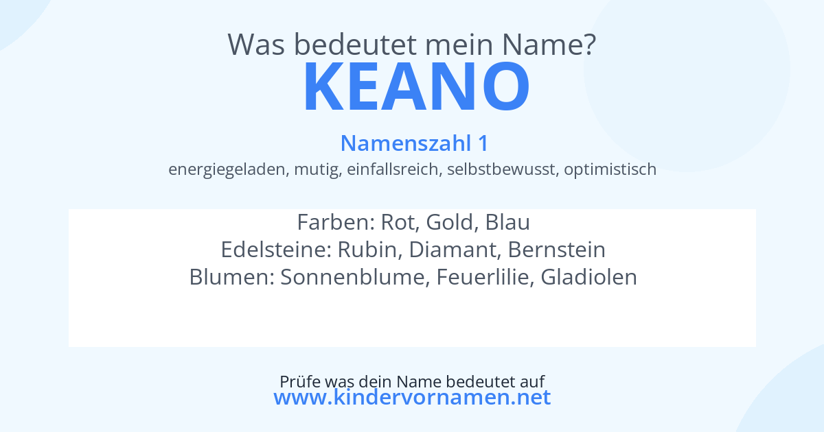 Was bedeutet der Name Keano?