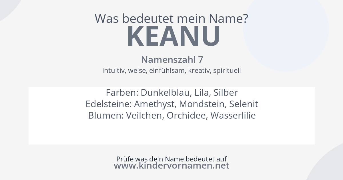 Was bedeutet der Name Keanu?