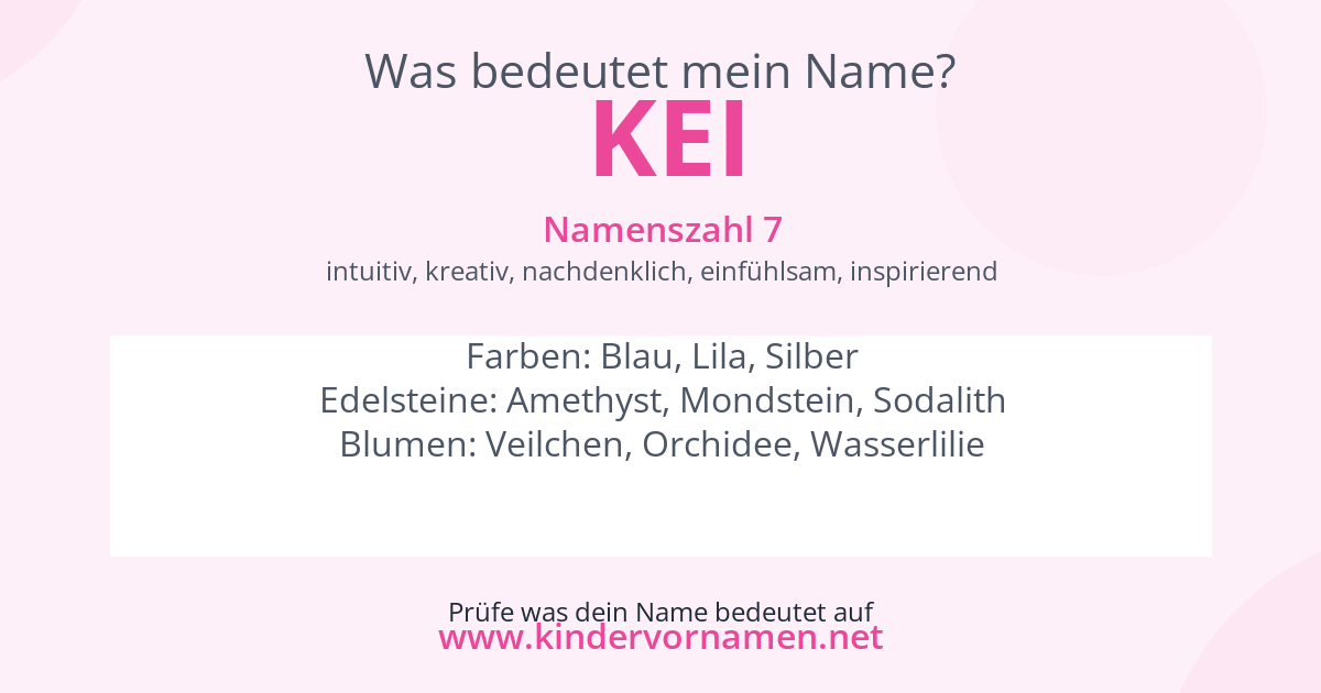 Was bedeutet der Name Kei?
