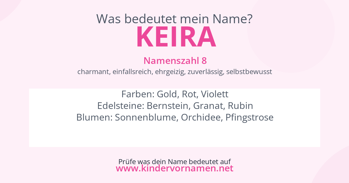 Was bedeutet der Name Keira?