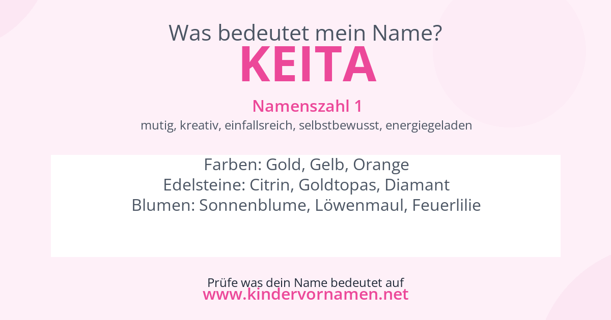 Was bedeutet der Name Keita?