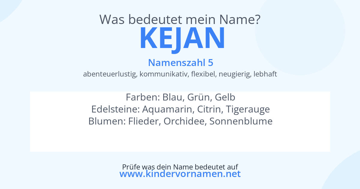 Was bedeutet der Name Kejan?