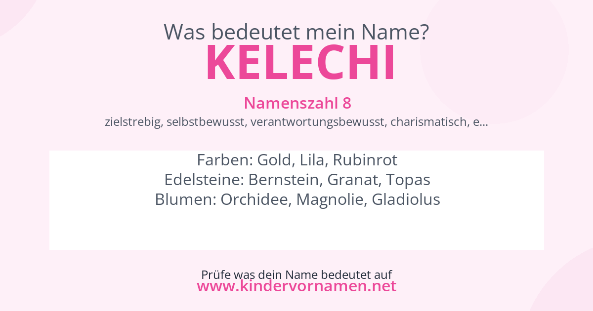 Was bedeutet der Name Kelechi?