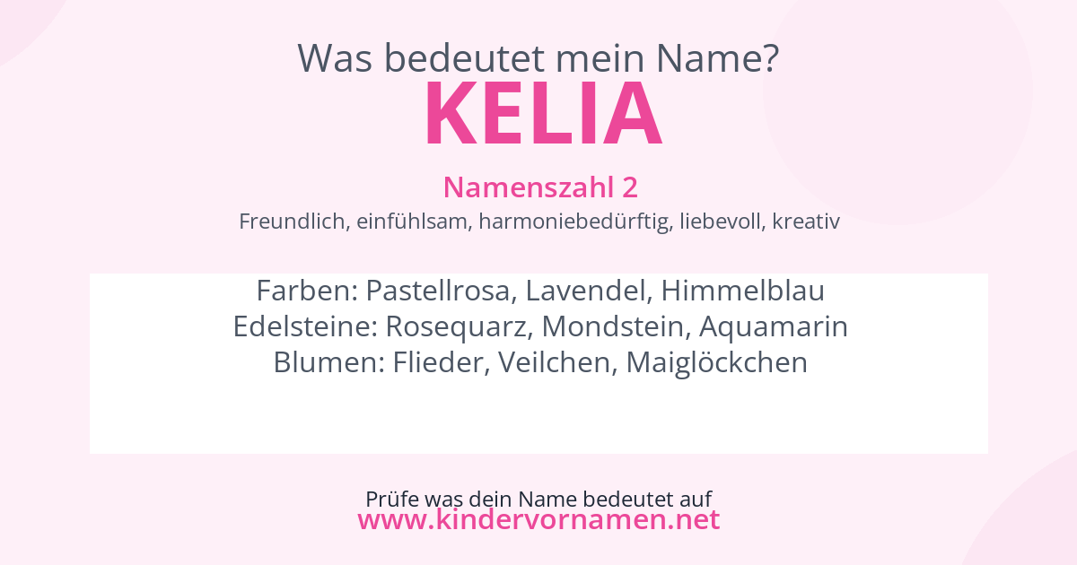 Was bedeutet der Name Kelia?