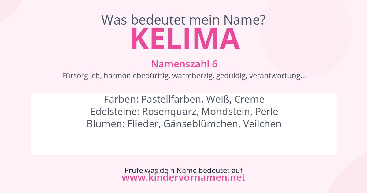 Was bedeutet der Name Kelima?