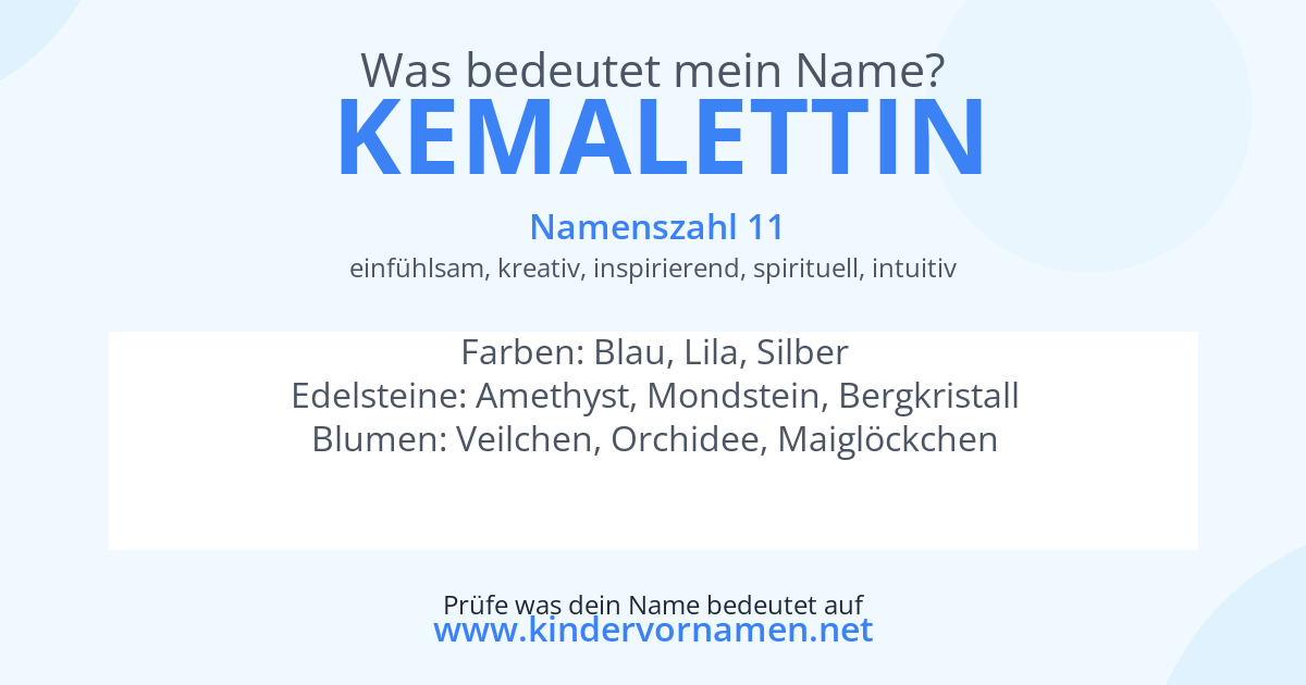 Was bedeutet der Name Kemalettin?