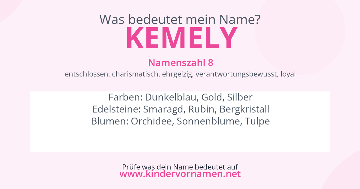 Was bedeutet der Name Kemely?
