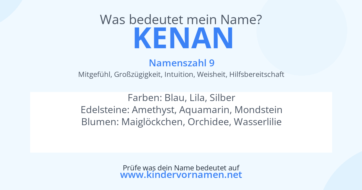 Was bedeutet der Name Kenan?