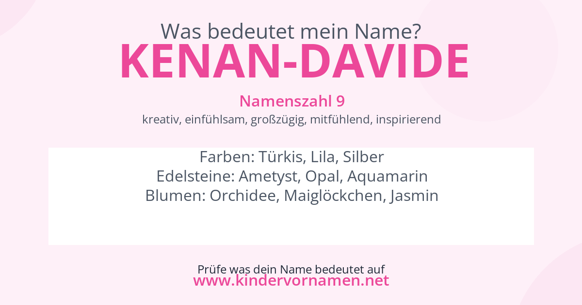 Was bedeutet der Name Kenan-Davide?