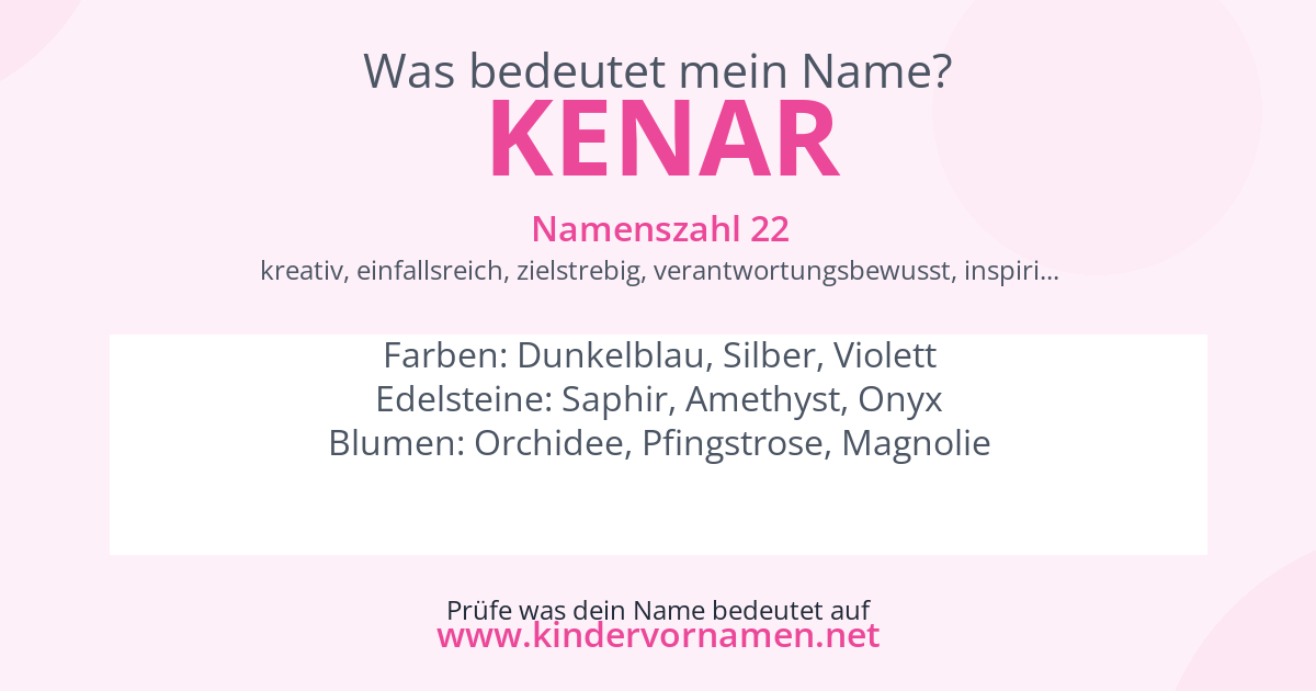 Was bedeutet der Name Kenar?