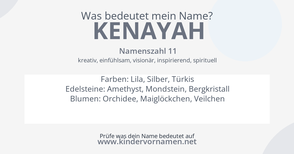 Was bedeutet der Name Kenayah?