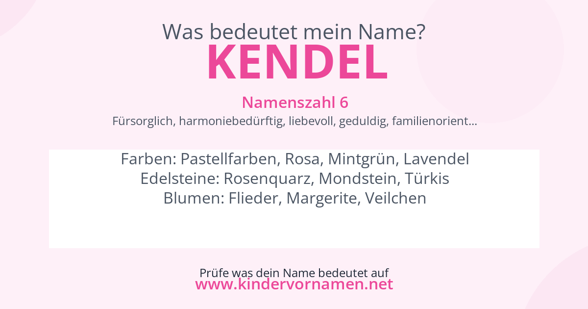 Was bedeutet der Name Kendel?
