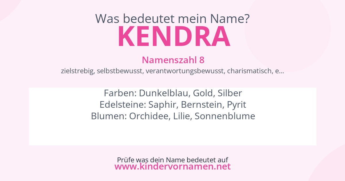 Was bedeutet der Name Kendra?