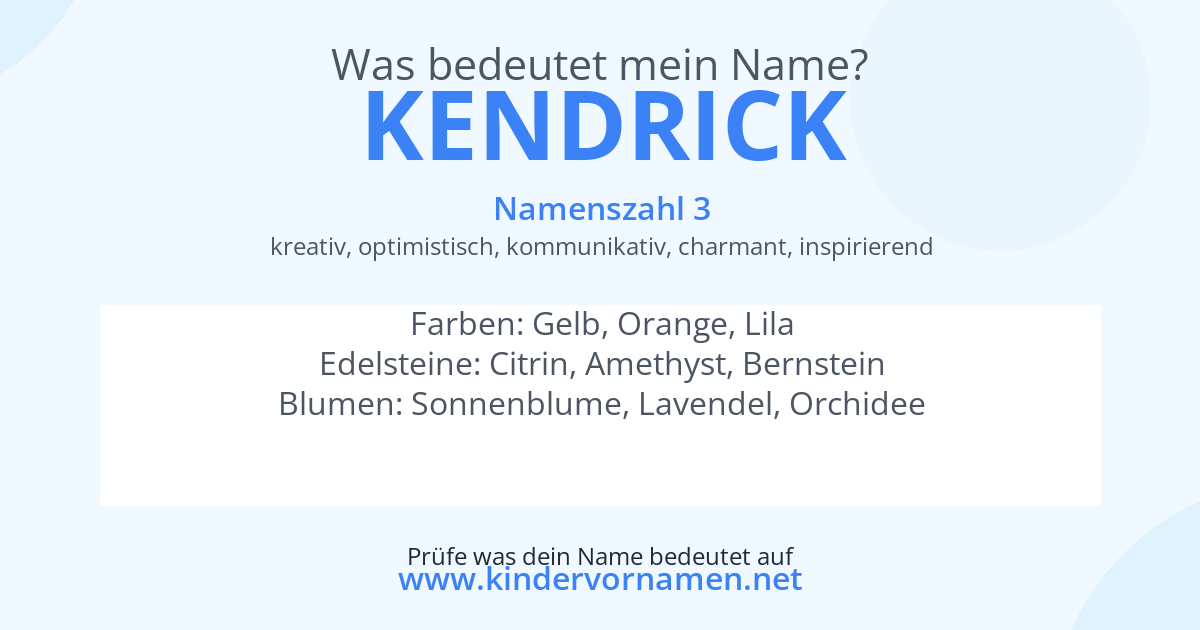 Was bedeutet der Name Kendrick?