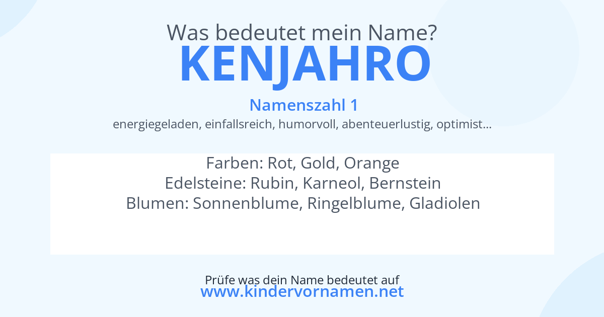 Was bedeutet der Name Kenjahro?