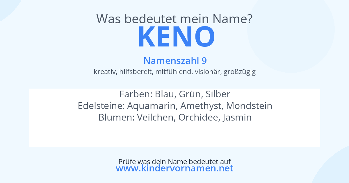 Was bedeutet der Name Keno?