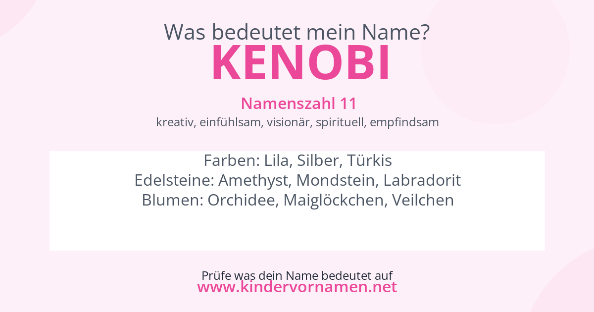 Was bedeutet der Name Kenobi?