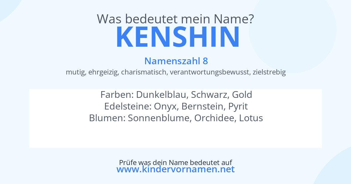 Was bedeutet der Name Kenshin?