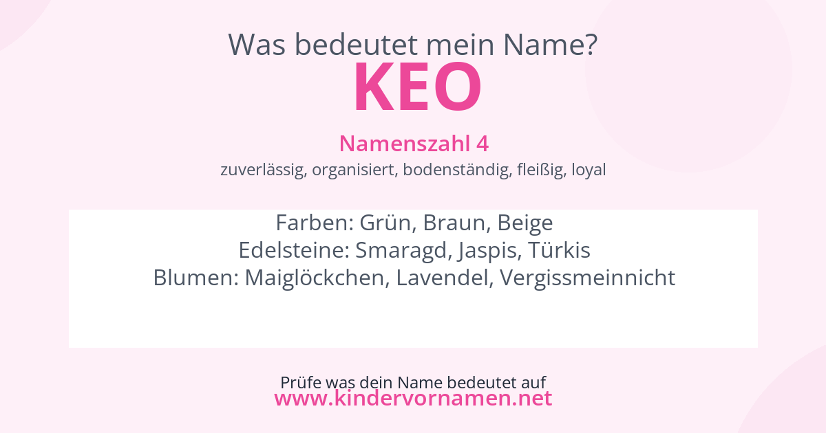 Was bedeutet der Name Keo?