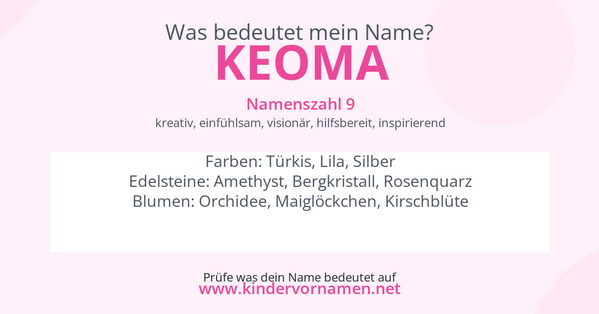 Was bedeutet der Name Keoma?