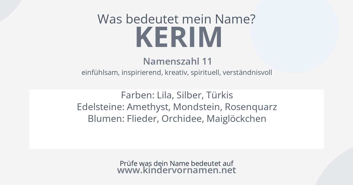 Was bedeutet der Name Kerim?