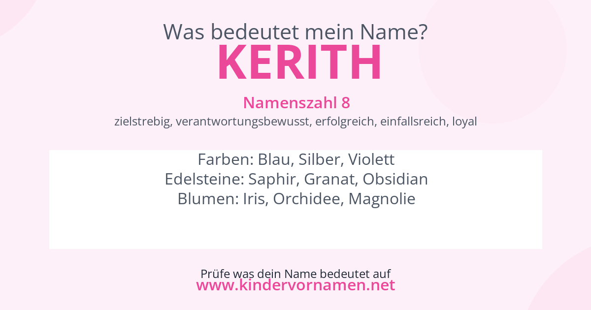 Was bedeutet der Name Kerith?