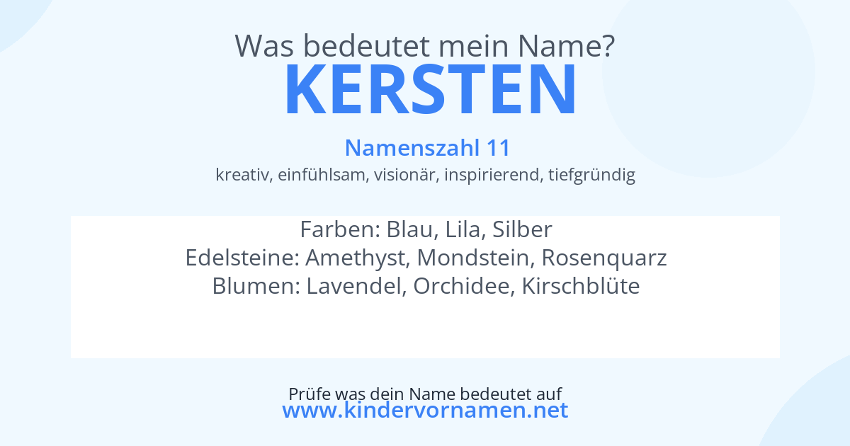 Was bedeutet der Name Kersten?