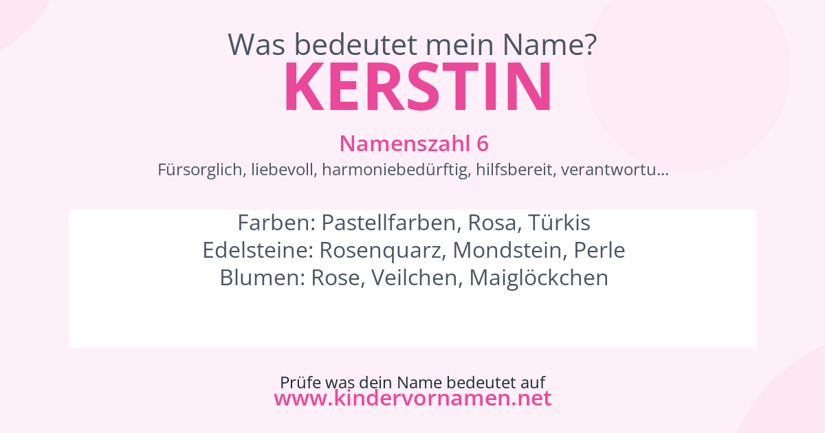 Was bedeutet der Name Kerstin?