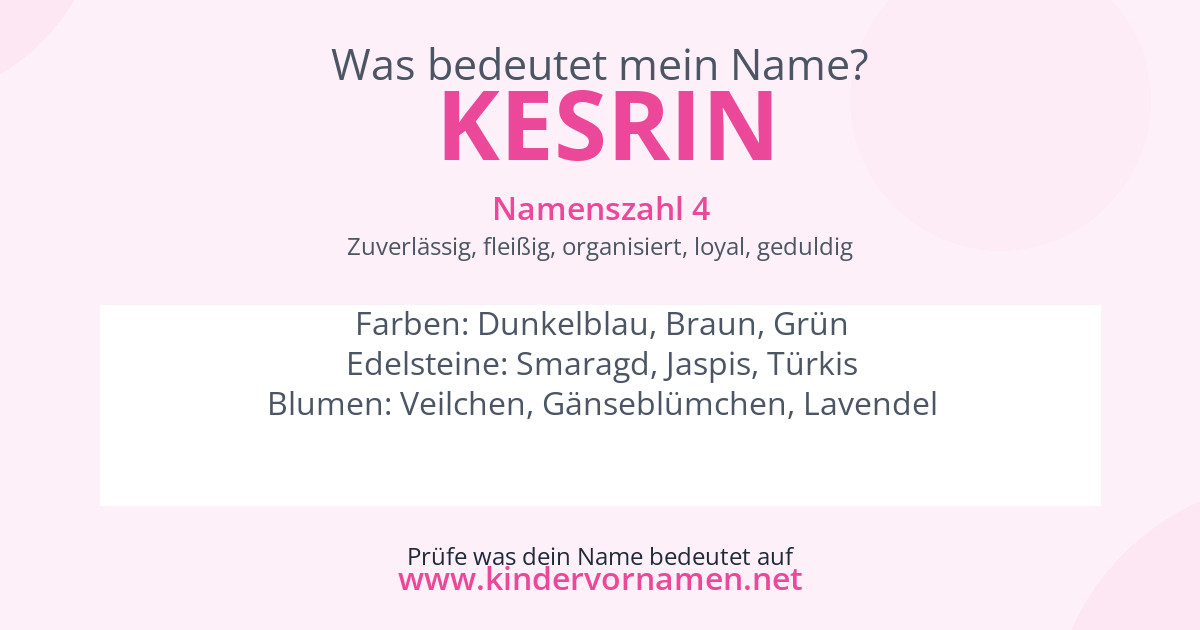Was bedeutet der Name Kesrin?