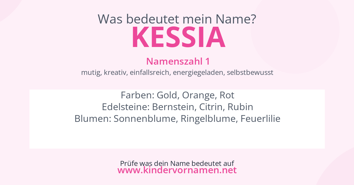 Was bedeutet der Name Kessia?