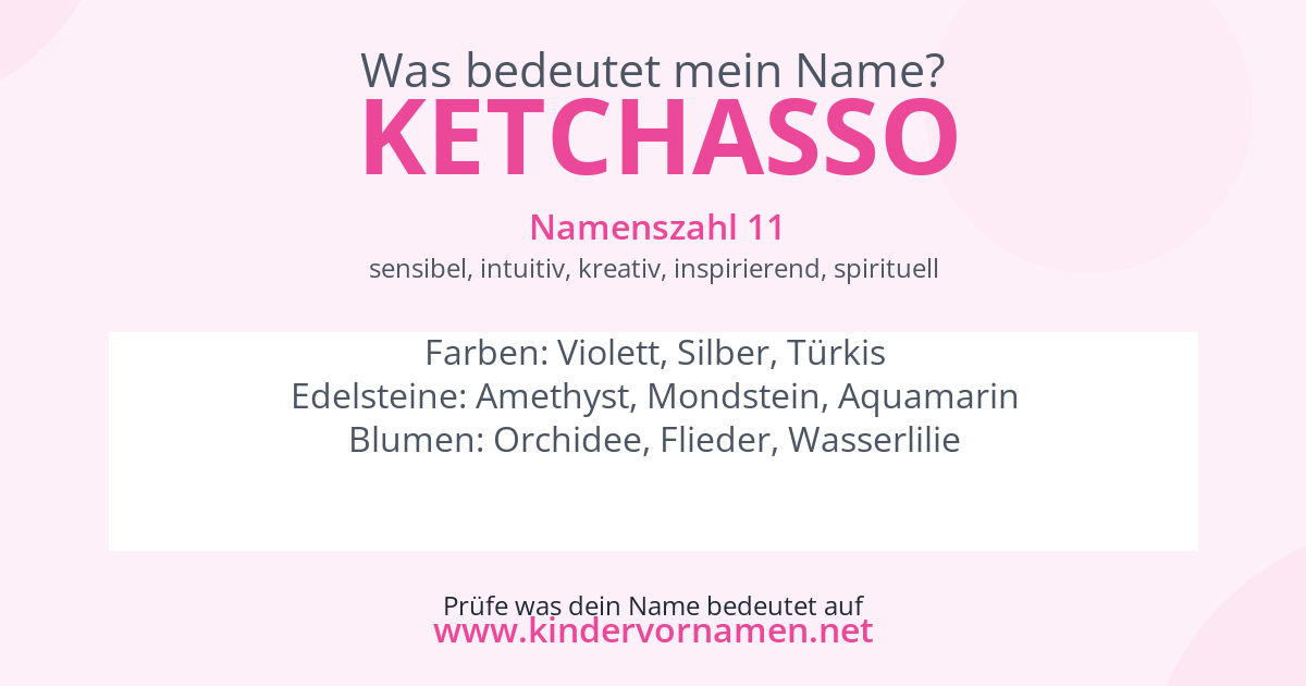 Was bedeutet der Name Ketchasso?