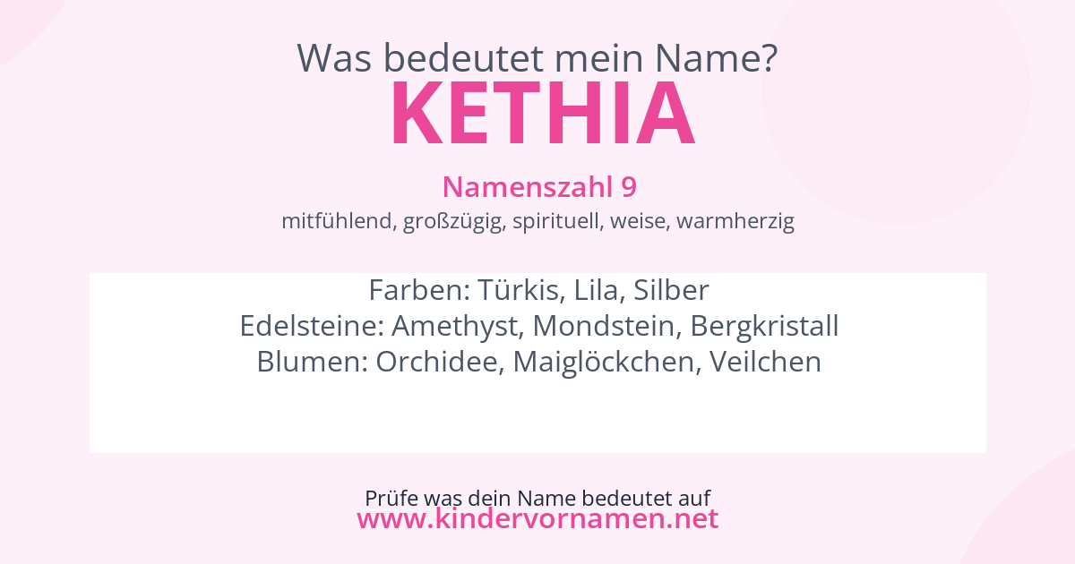 Was bedeutet der Name Kethia?