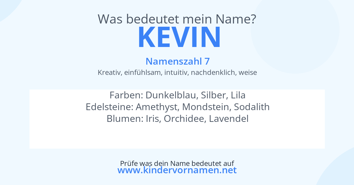 Was bedeutet der Name Kevin?