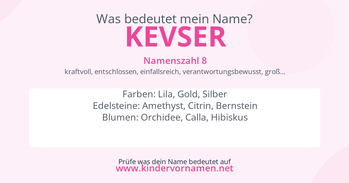 Was bedeutet der Name Kevser?