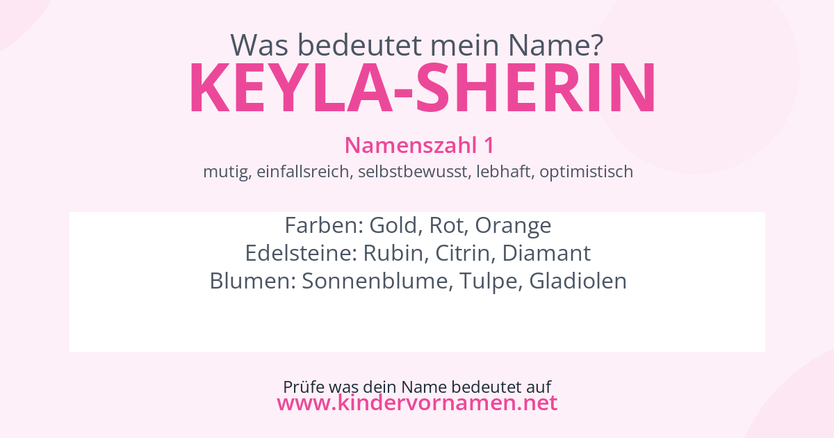 Was bedeutet der Name Keyla-Sherin?