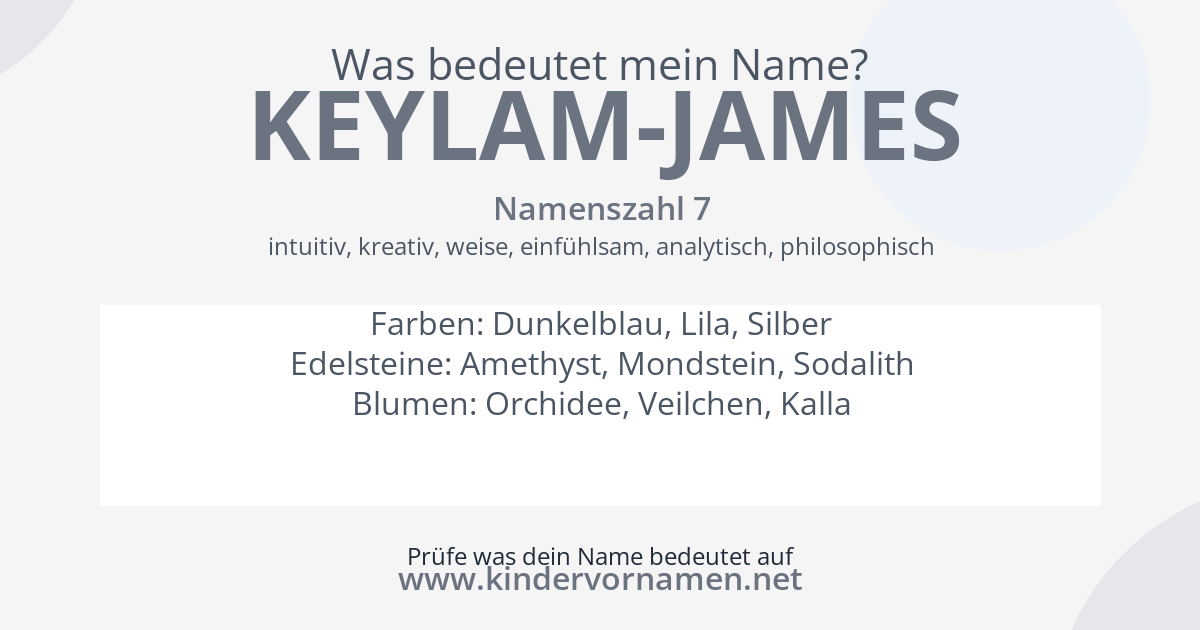 Was bedeutet der Name Keylam-James?