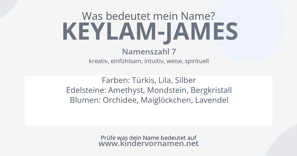 Was bedeutet der Name Keylam-James?