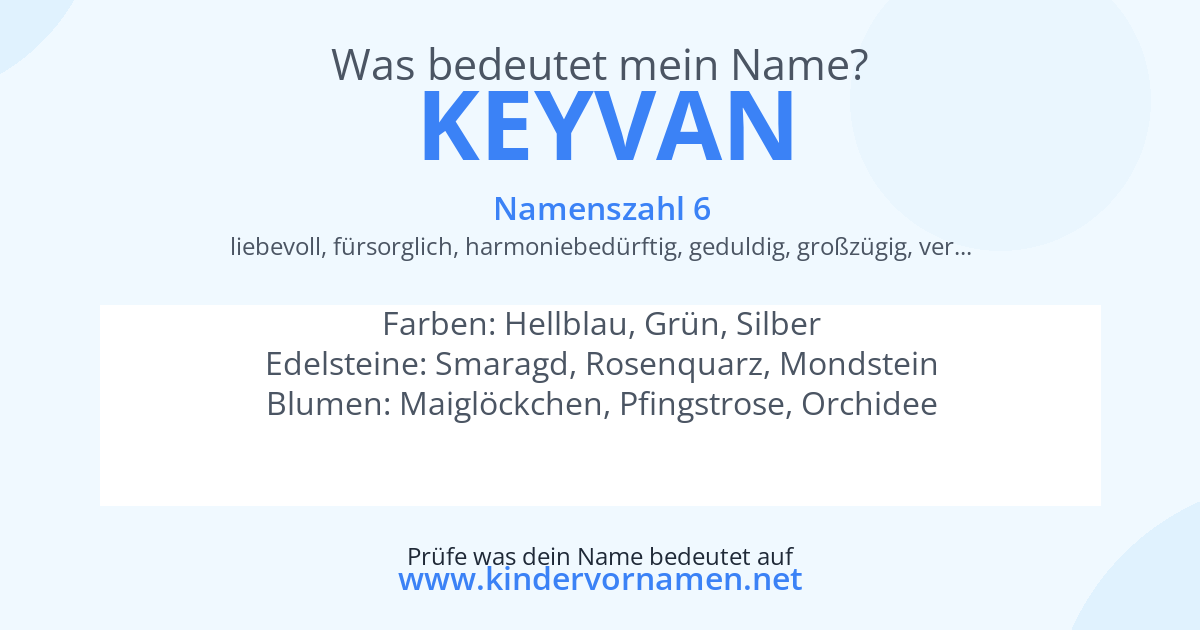 Was bedeutet der Name Keyvan?