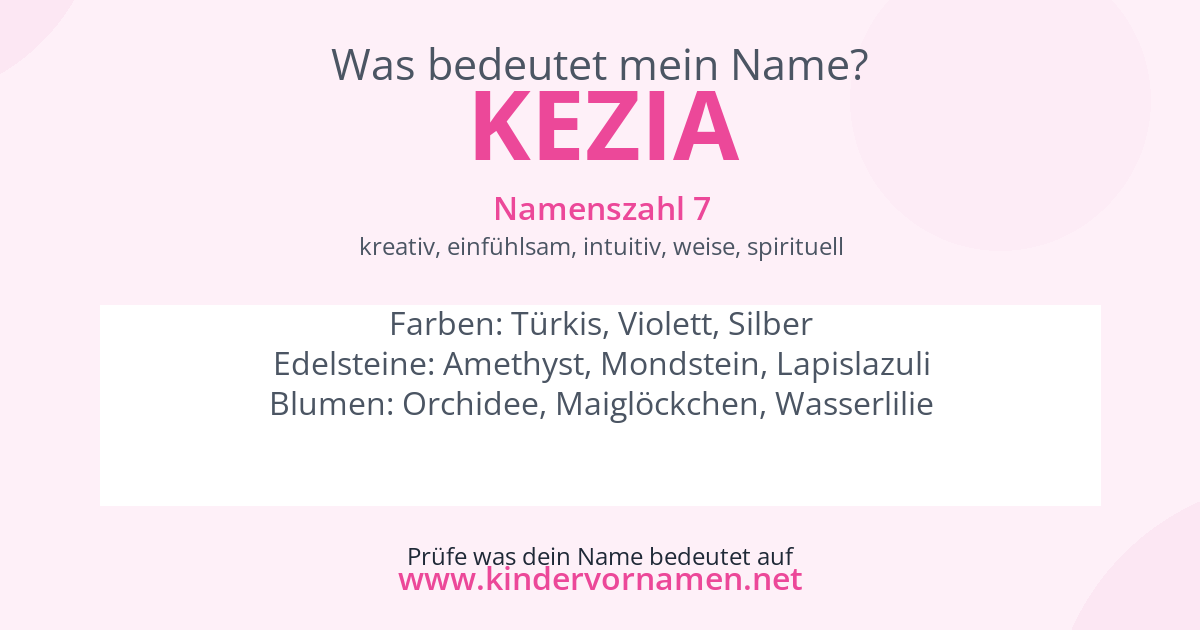 Was bedeutet der Name Kezia?