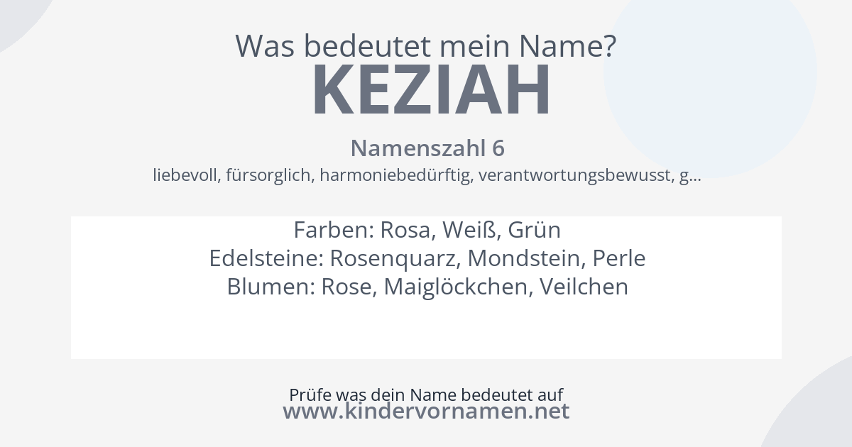 Was bedeutet der Name Keziah?
