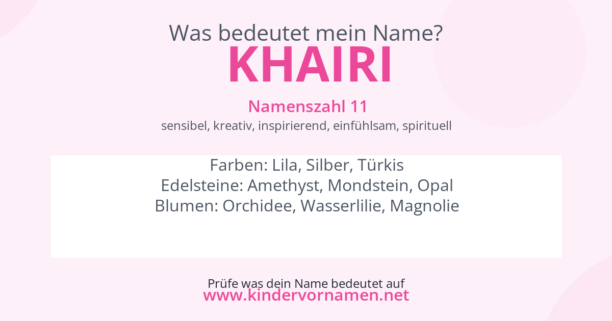 Was bedeutet der Name Khairi?