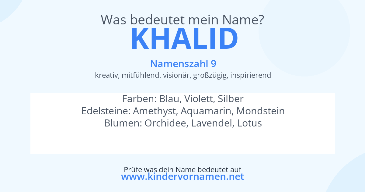 Was bedeutet der Name Khalid?