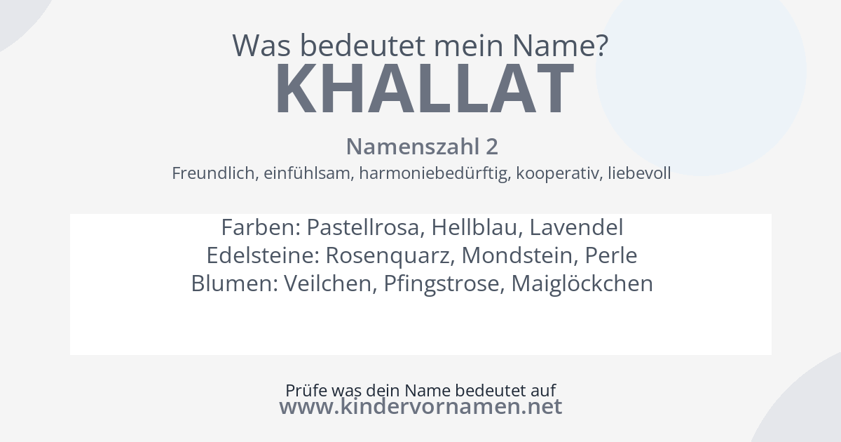 Was bedeutet der Name Khallat?