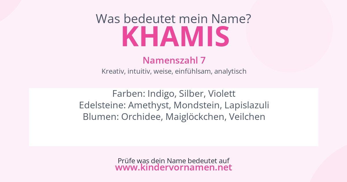 Was bedeutet der Name Khamis?