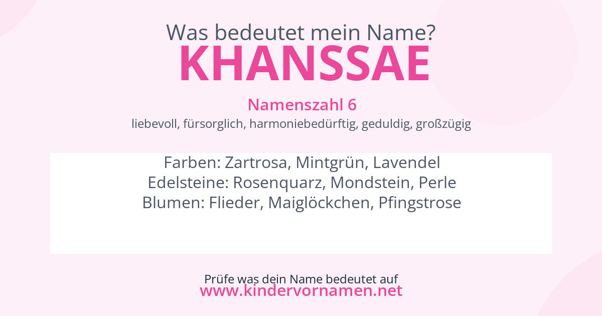 Was bedeutet der Name Khanssae?