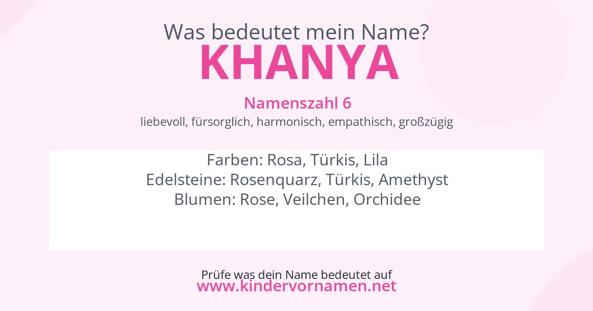 Was bedeutet der Name Khanya?