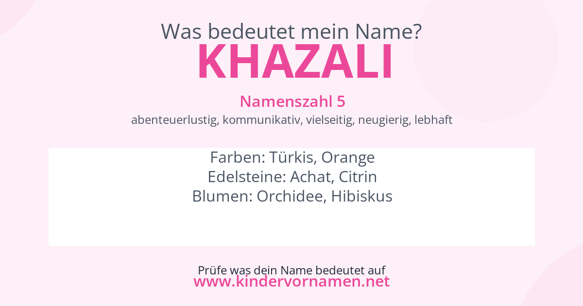 Was bedeutet der Name Khazali?